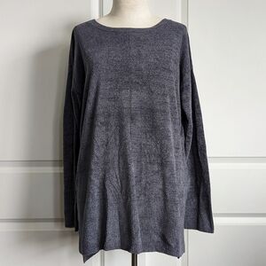 Barefoot Dreams Pullover Paradise Knit CozyChic Ultra Lite® Pacific Blue L NWT